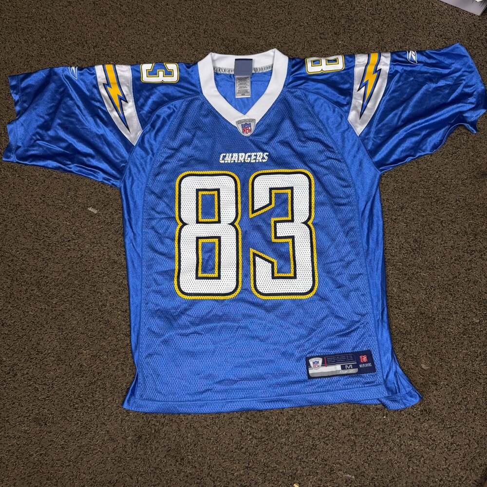 Vintage Reebok NFL San Diego Chargers Vincent Jackson #83 Jersey Mens M‎